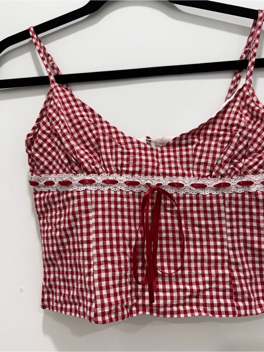 Princess Polly: Daydreaming Gingham Set Red / White - Size US 4